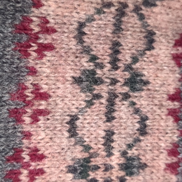Vintage BLUEBERRY HILL* 100% Shetland Wool patterned button front sweater. - Picture 10 of 15
